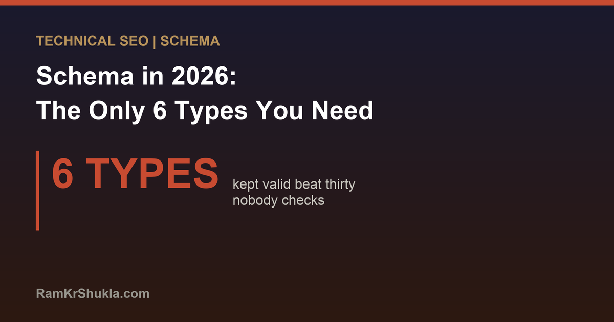Schema Markup in 2026: The Only 6 Types Most Businesses Actually Need